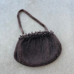 Brown Beaded Coin Purse
